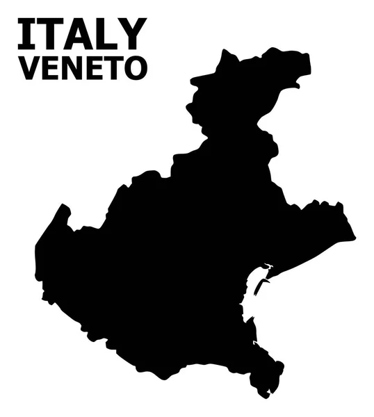 Carte vectorielle plate de la région de Vénétie avec son nom — Image vectorielle