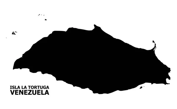 Vector Plano Mapa de Isla La Tortuga con Nombre — Vector de stock