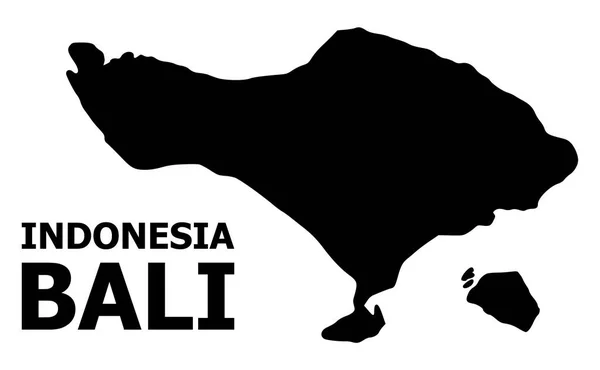 Peta Vektor Datar Pulau Bali dengan Nama - Stok Vektor