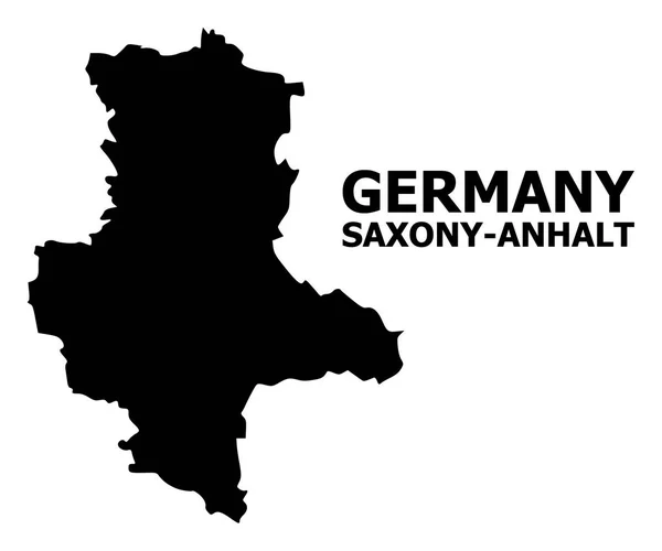 Mapa plano vectorial del estado de Sajonia-Anhalt con nombre — Archivo Imágenes Vectoriales