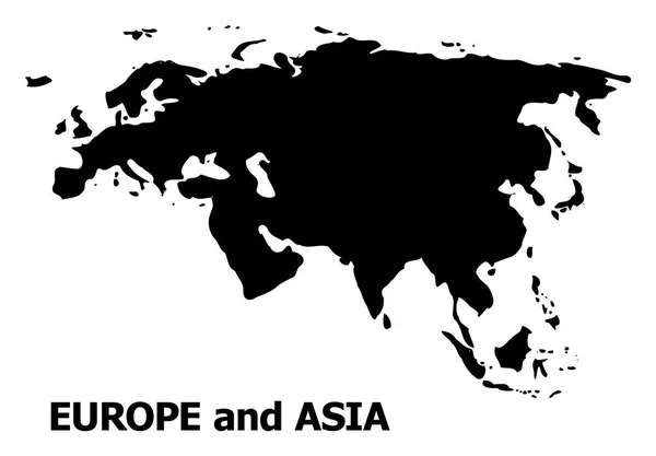 Vector płaska mapa Europy i Azji z podpisem — Wektor stockowy