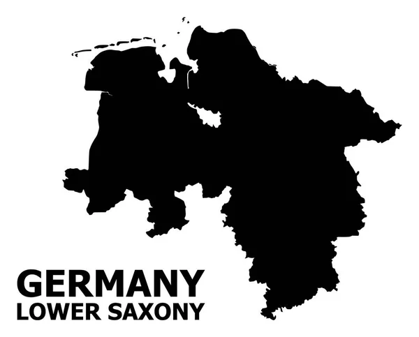 Векторна плоска мапа нижньої Саксонська держава з ім'ям — стоковий вектор