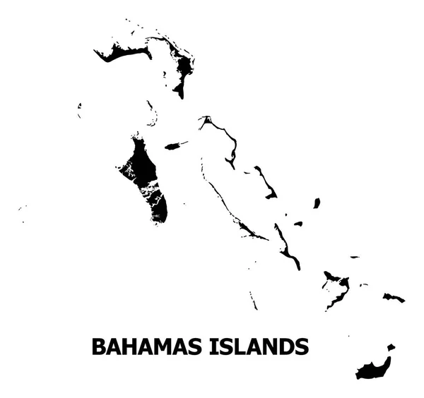Vector Flat Map of Bahamas Islands with Name — Stock Vector
