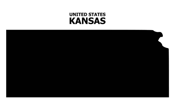 Mappa piatta vettoriale dello stato del Kansas con nome — Vettoriale Stock