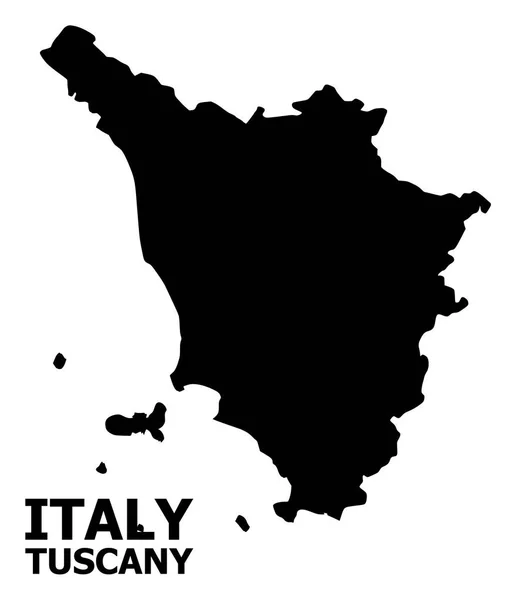 Carte vectorielle plate de la région Toscane avec son nom — Image vectorielle