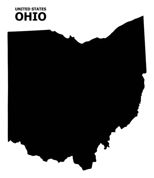 Mappa piatta vettoriale dello stato di Ohio con nome — Vettoriale Stock