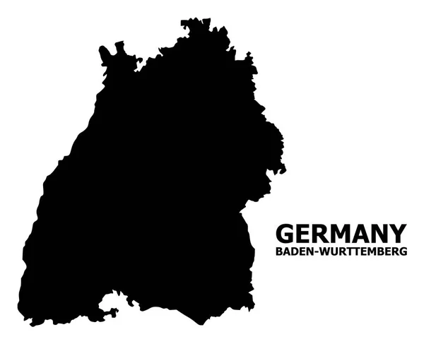Vector Plano Mapa de Baden-Wurttemberg Estado con Nombre — Archivo Imágenes Vectoriales