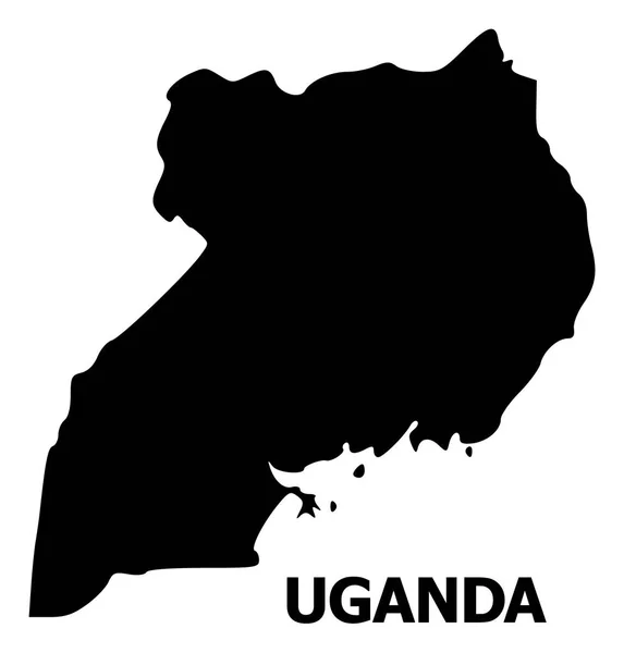 Векторная плоская карта Уганды с надписью — стоковый вектор