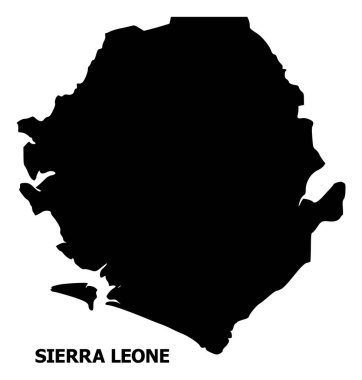 Vektör düz harita Sierra Leone Caption ile