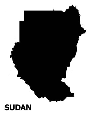 Adı ile Sudan Vektör Düz Haritası