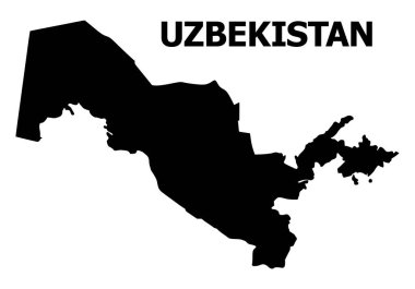 İsimli Özbekistan Vektör Düz Haritası