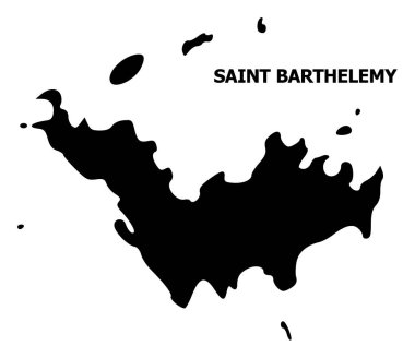 Başlık ile Saint Barthelemy Vektör Düz Haritası