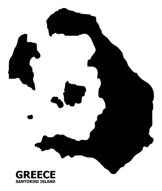 Başlık ile Santorini Adası Vektör Düz Haritası