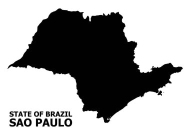 Başlık ile Sao Paulo Eyaleti Vektör Düz Haritası