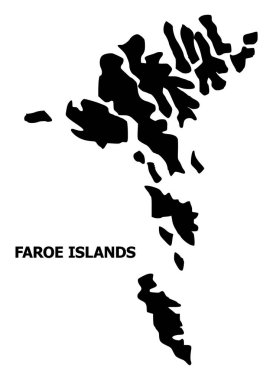 Başlıklı Faroe Adaları Vektör Düz Haritası