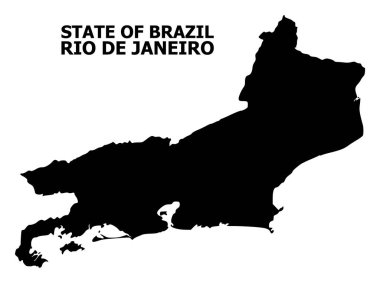 Başlık ile Rio De Janeiro Devlet Vektör Düz Haritası