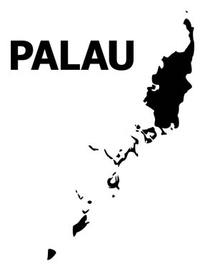 Adı Palau Adaları Vektör Düz Haritası