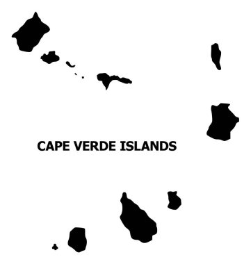 Başlık lı Cape Verde Adaları Vektör Düz Haritası
