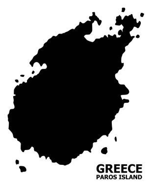 Başlıklı Paros Adası Vektör Düz Haritası