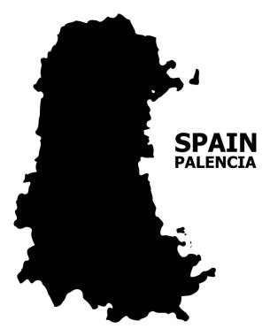 Palencia Eyaleti Vektör Düz Haritası