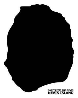 Başlıklı Nevis Adası Vektör Düz Haritası
