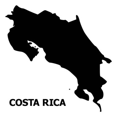 Adı ile Kosta Rika Vektör Düz Haritası