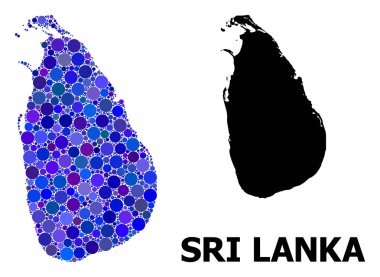 Sri Lanka Mavi Daire Mozaik Haritası
