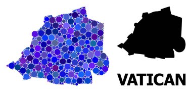 Vatikan Mavi Yuvarlak Nokta Mozaik Haritası