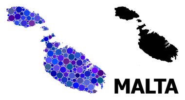 Malta Mavi Yuvarlak Nokta Mozaik Haritası