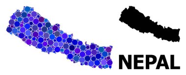 Mavi Yuvarlak Nokta Mozaik Haritası