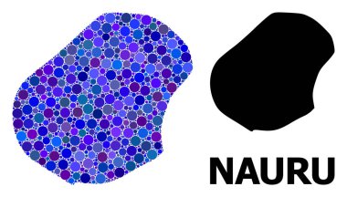 Mavi Daire Mozaik Nauru Haritası