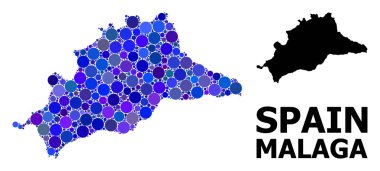 Mavi Yuvarlak Nokta Mozaik Harita