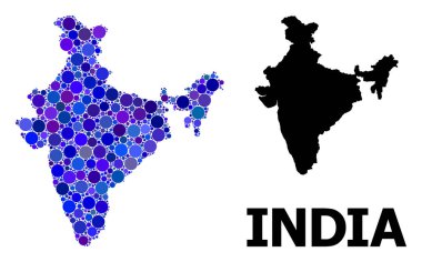 Mavi Daire Hindistan Mozaik Haritası