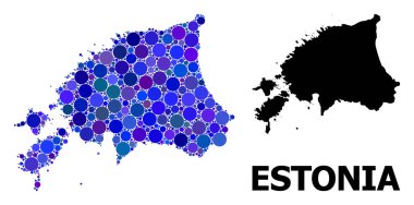 Estonya Mavi Daire Mozaik Haritası
