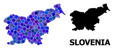 Slovenya Mavi Daire Mozaik Haritası