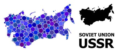 Mavi Daire Mozaik SSCB Haritası