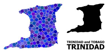 Trinidad Adası Mavi Daire Mozaik Haritası