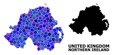 Mavi Yuvarlak Nokta Mozaik Haritası