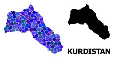Kürdistan Mavi Daire Mozaik Haritası