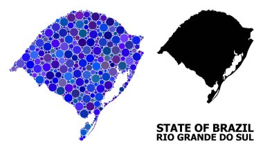 Rio Grande Do Sul State Mavi Daire Mozaik Haritası