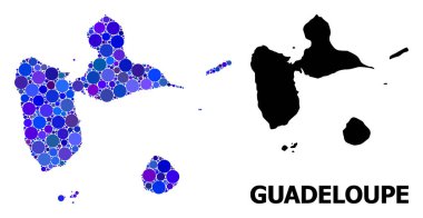 Guadeloupe Mavi Daire Mozaik Haritası