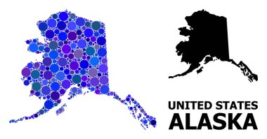 Alaska Eyaleti Mavi Daire Mozaik Haritası