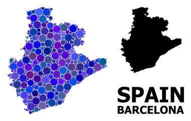 Mavi Yuvarlak Nokta Mozaik Haritası