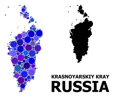 Krasnoyarskiy Kray Mavi Daire Mozaik Haritası