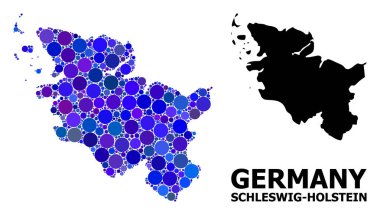 Schleswig-Holstein Eyaleti Mavi Daire Mozaik Haritası