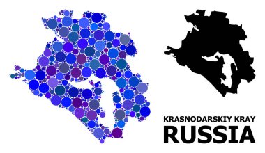 Krasnodarskiy Kray Mavi Daire Mozaik Haritası