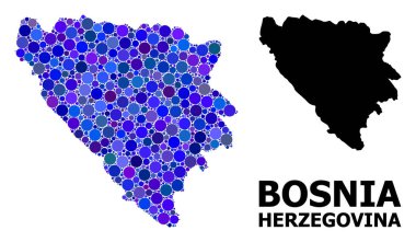 Bosna-Hersek Mavi Daire Mozaik Haritası