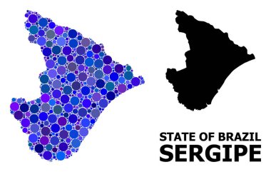 Sergipe State Mavi Yuvarlak Nokta Mozaik Haritası