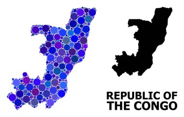 Kongo Cumhuriyeti Mavi Daire Mozaik Haritası