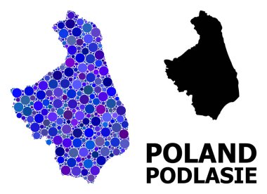 Podlasie Eyaleti Mavi Daire Mozaik Haritası